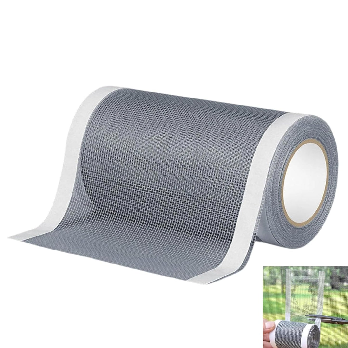 Screen Repair Tape, Strong Adhesive Mesh Patch for Window Door RV Tent, Self-Adhesive Screen Repair Kit for Patio Porch Netting Tears Holes, DIY Fix for Indoor Outdoor Use