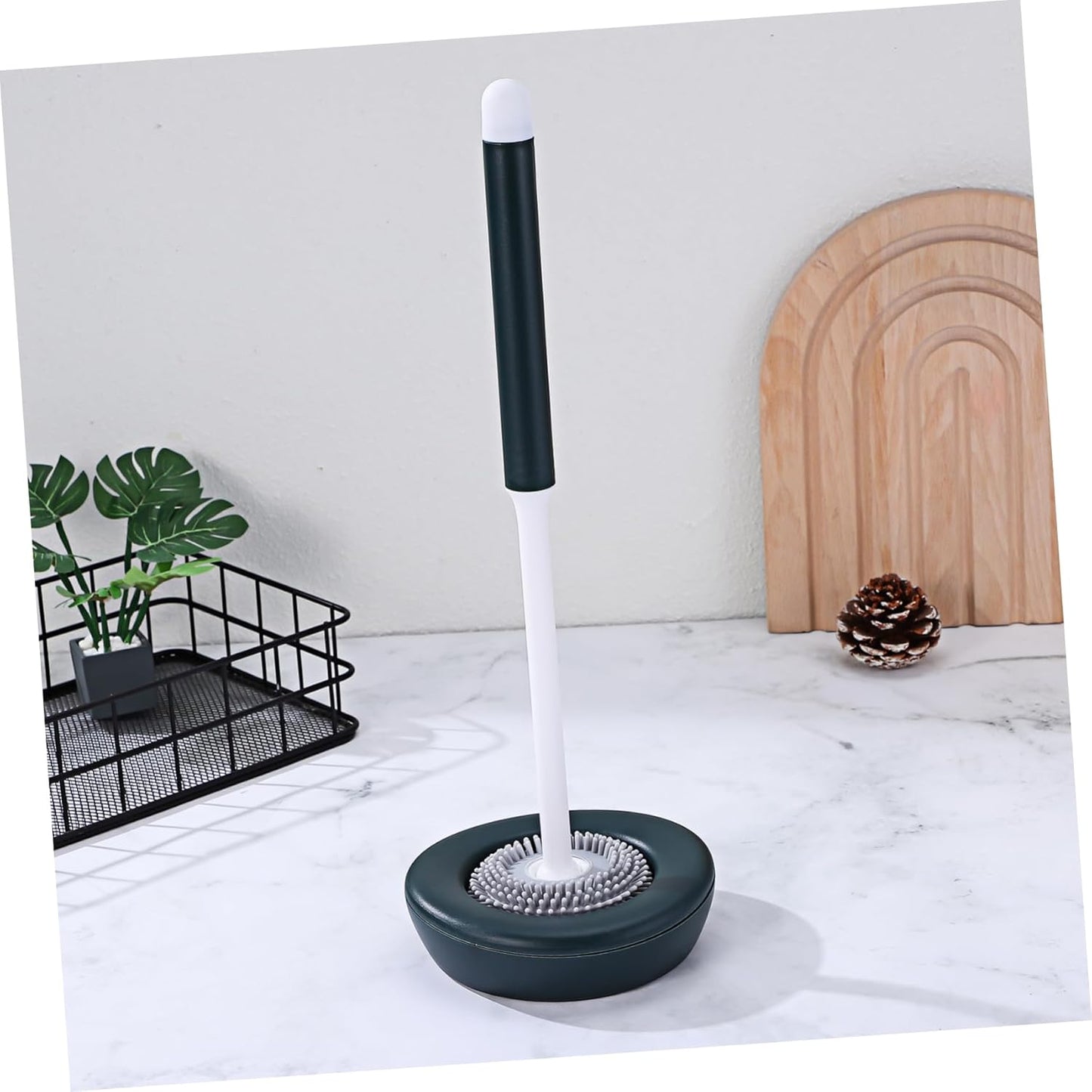 Alipis 1set Silicone Toilet Brush Holder Modern Design Scratch Bristles for Cleaning Quick-Drying Base Household Cleaning Accessories