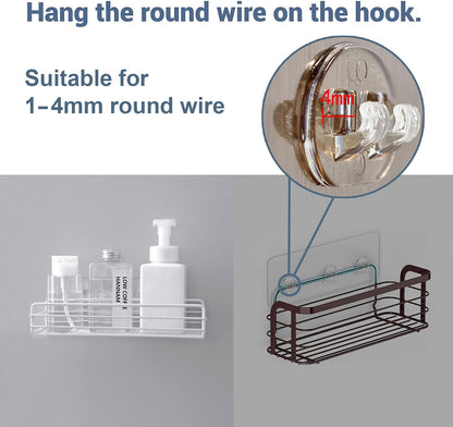 4PCS Shower Caddy Adhesive Sticker Replacement Hook for Corner Shower Caddy Bathroom Rack Shelf Soap Dish Basket Wall Hanging Hook with Strong Sticky, No Drilling