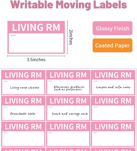 Ououstate Moving Stickers, 6 x 4 Inches Color-Coded Packing Box Labels 10 Designs with Fragile 、Heavy and Blank Customizable Labels (6 * 4IN)
