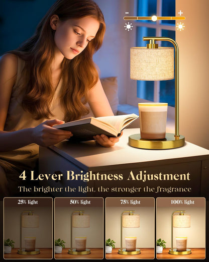 Candle Warmer Lamp with Timer Dimmer, Height Adjustable Modern Farmhouse Candle Warmer, Electric Candle Lamp Warmer with 2 Bulbs, Birthday Gifts for Women Mom, Gift for Home Decor