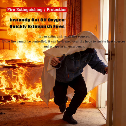 Fire Blanket, 2-Pack, Fiberglass, 39x39 Inches, High Temperature Resistance, Kitchen and Home Emergency Preparedness