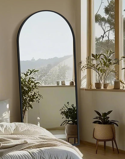 Delma Arched Mirror Full Length,Standing Mirror Full Body,Large Floor with Stand for Wall Entryway Door Bedroom Bathroom Living Room