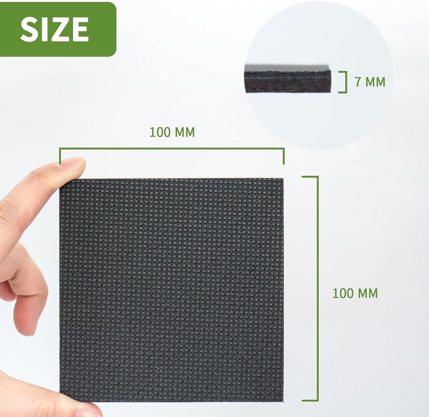 Non Slip Furniture Pads 36 PCS 1'' Square - Anti Slip Furniture Pads - Self Adhesive Rubber Feet Furniture Feet - Chair Leg Floor Protectors - Keep Furniture in Place