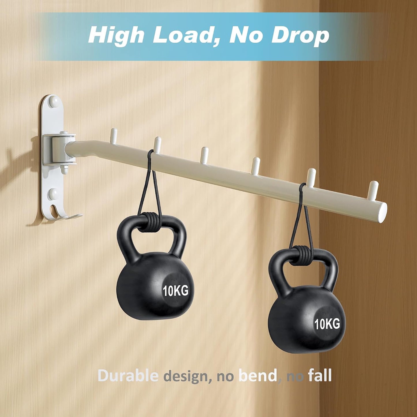 Alise Swing Clothes Hanger Rack,Black Garment Racks Wall Mounted(2P) | Clothes Bar-Hanger Hooks Heavy Duty Swivel Drying Rack Clothing Hanging System Closet Storage Organizer