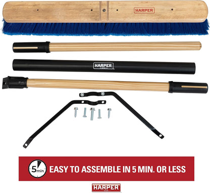 Harper 20201044 24 in. Indoor/Outdoor Dry All-Purpose Push Broom with Dual Bristles, for Dust, Gravel, Debris