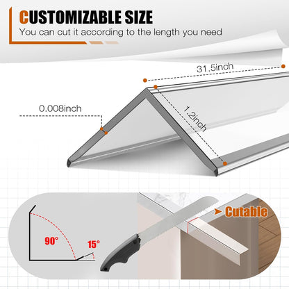 Magicheap 4 Pack Wall Corner Protector, Self Adhesive Corner Protectors for Walls, Easy to Install Edge Guard Strip for Furniture Cabinet Shelf Drywall Baseboard Desk, 17.7in x 1.18in, Clear