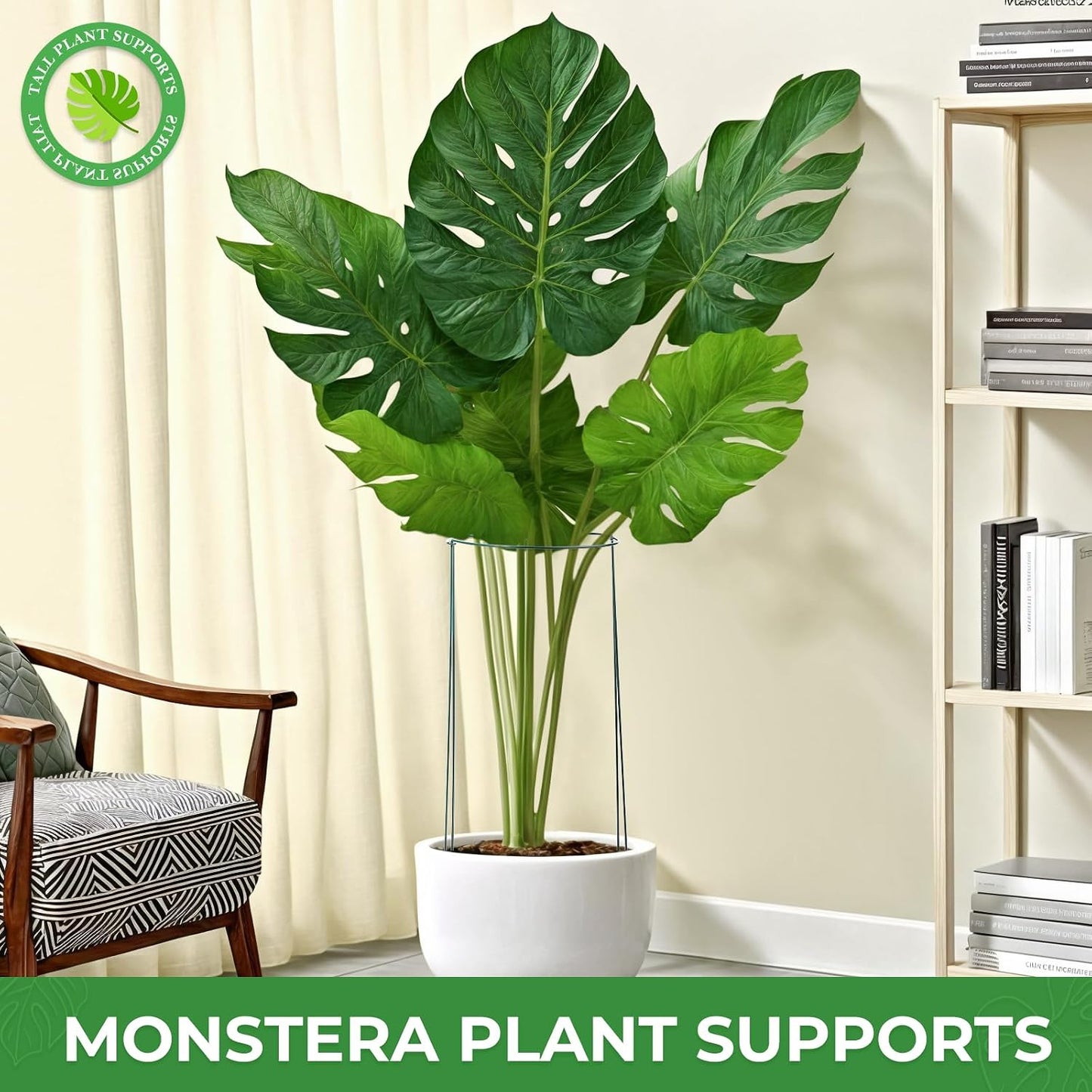 LEOBRO Plant Support Plant Stakes, 12pcs Peony Cages and Supports, Metal Garden Stakes Plant Supports, Plant Support Stakes, for Peony, Tomato, Hydrangea, Indoor Outdoor Plants, 10" W x 24" H