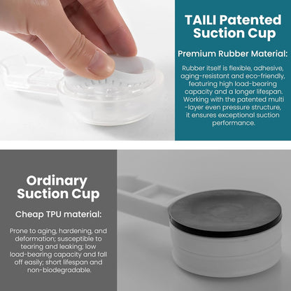 TAILI Suction Cup Razor Holder in Shower 2 Pack, Towel, Loofah, Shaver Holder for Bathroom Wall, Powerful Suction Cup Shower Hooks, Easy to Install and Reuse, White