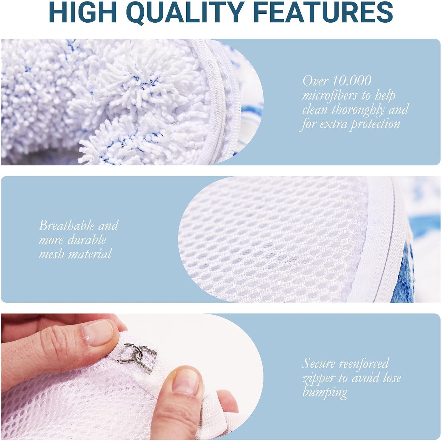 Shoe Washing Machine Bags (2-Pack) – Laundry Bag for Sneakers, Protect Shoes & Washer, Durable Thick Chenille, Reinforced Zipper, Includes Sneaker Brush – Bluehome