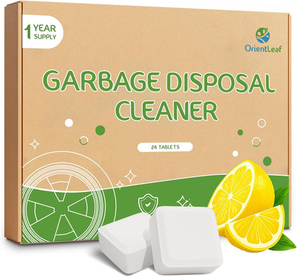 ORIENTLEAF Garbage Disposal Cleaner and Deodorizer Tablets 20g 1 Year Supply Sink Cleaner, Prevents Odors, Natural Kitchen Drain Cleaning Care 12 Pack