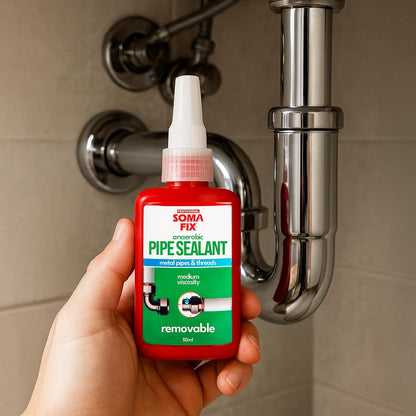 Pipe Thread Sealant - High Pressure Resistant Anaerobic Sealant | Ideal for Metal Pipe Threads, Gaskets, Fittings, Joints - Medium Viscosity & Oil Proof - 1.7 fl oz / 50ml