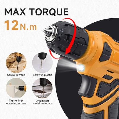 Tool Set - 8V Cordless Drill Set, 132 Piece Home Tool Set With Hand Drill, Tool Kit for Women & Men, Perfect for Homeowner, Diyer, Handyman