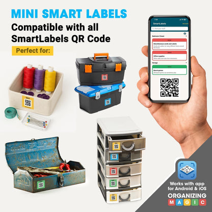 Smart Labels QR Code Stickers with AI Photo Analysis App - Auto-Creates Item Descriptions - No Typing - Made in USA - QR Code Labels for Storage & Inventory Tracking, Organization & Moving, Pack of 48