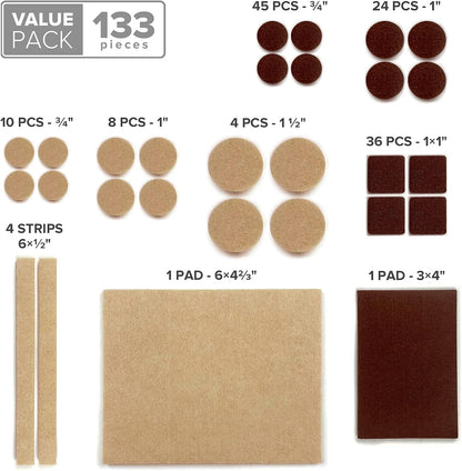 Felt Furniture Pads X-PROTECTOR - 48 Premium Floor Protector Chair Felts for Feet Wood Floors Best Hardwood Protect Your Hard Floors! (Brown)