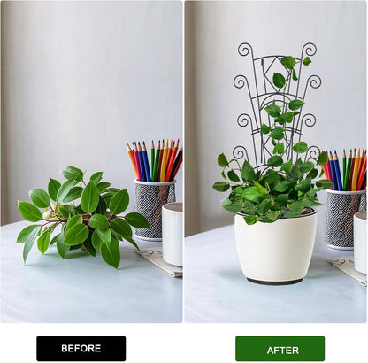 Yhtpouqe Stackable Plant Support Stakes, 2 Pack Metal Twig Plants Trellis for Indoor and Outdoor Use, Garden Accessories for House Potted Flower Monstera Trumpets 15.35 inch
