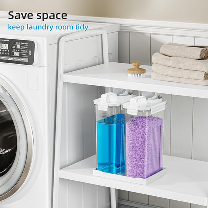 Laundry Detergent Dispenser for Laundry Room,94oz Fabric Softener Dispenser,Liquid Laundry Detergent Container,Laundry Detergent Organizer for Laundry Room Organization with 6 Labels,2 Pack