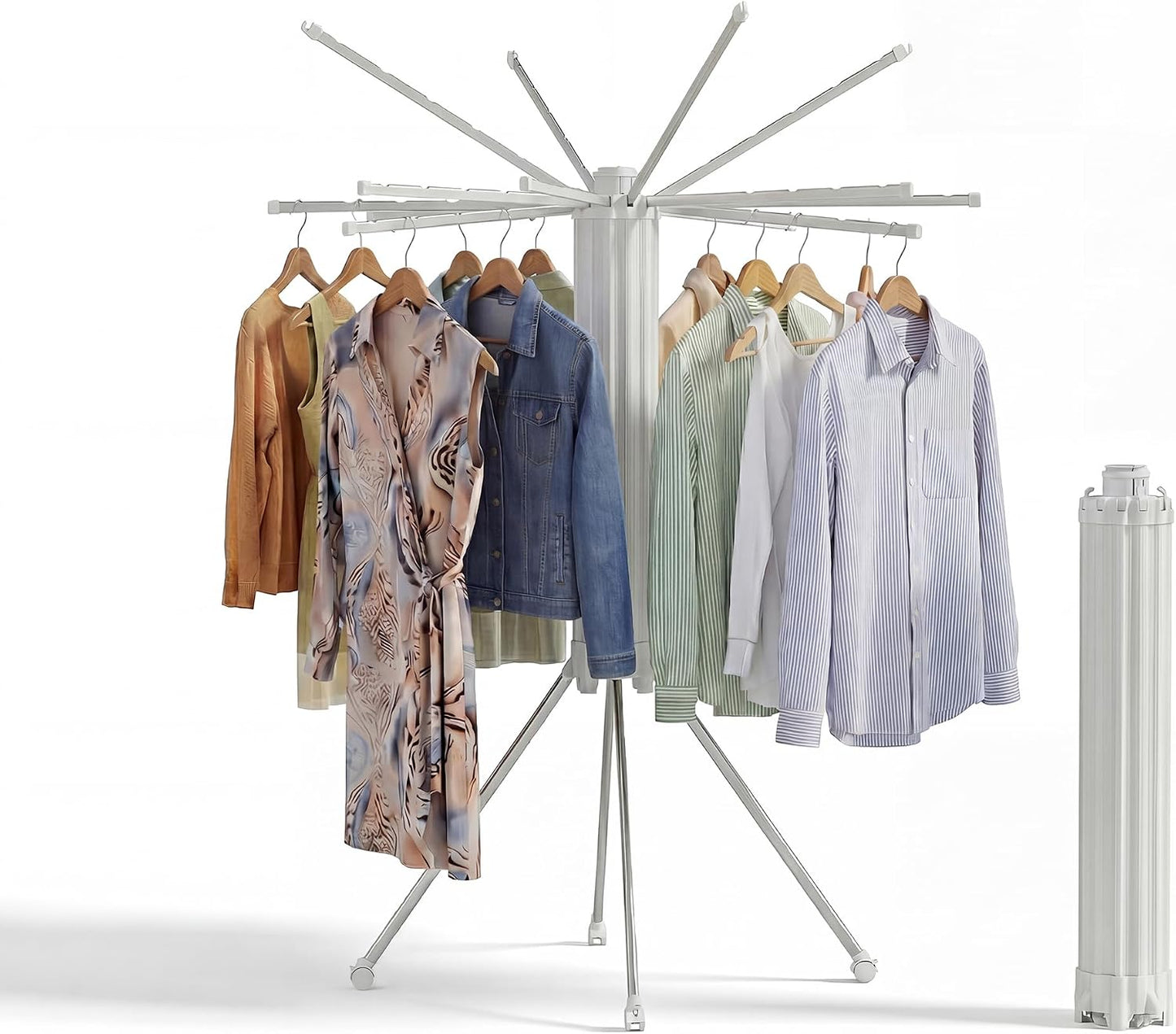 RFOUO Wall Mounted Clothes Drying Rack Tripod,Foldable Drying Rack,Wall Mounted Dryer Rack Clothing,Over The Door Drying Rack for Laundry Bedroom Household Aluminium