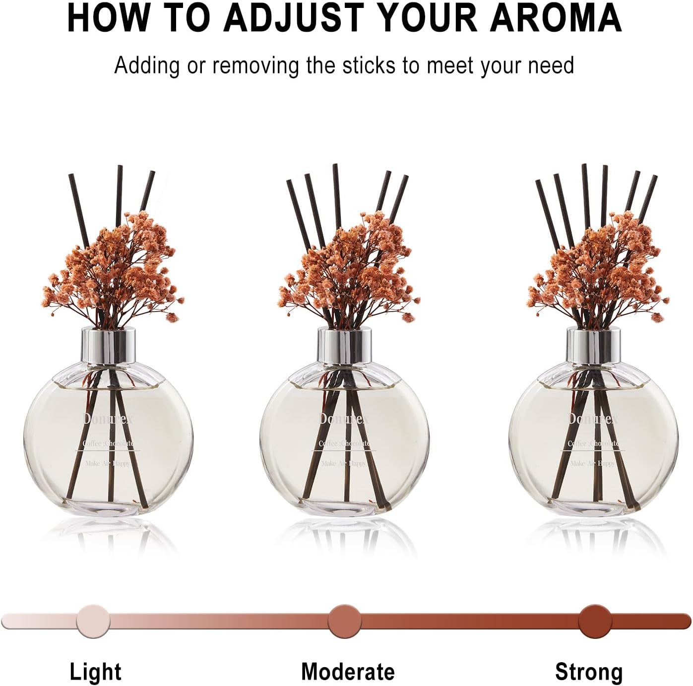 Flower Reed Diffuser Set 5.07oz Satin Rose Scent Diffuser with Sticks Home Fragrance Reed Diffuser for Bathroom Shelf Decor