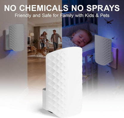 Flying Insect Trap for Indoors, Plug-in Fly Trap Bug Catcher for Gnats, Fruit Flies & House Flies, Upgraded Blue UV Light Trap with Sticky Cards, Silent & Mess-Free, 1 Device + 5 Refill