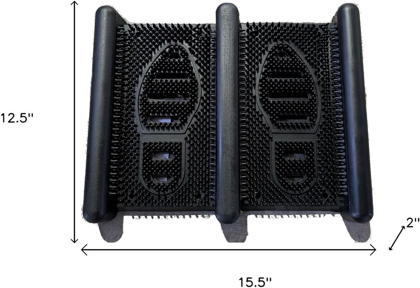 HomeRoots 13" X 16" Black Outdoor Rubber Boot Scraper