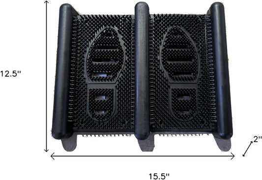 HomeRoots 13" X 16" Black Outdoor Rubber Boot Scraper