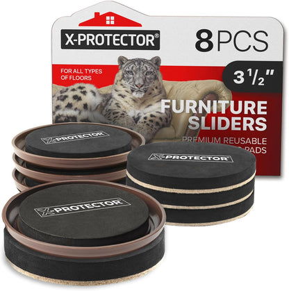 Chair Sliders X-PROTECTOR – Furniture Sliders 40 pcs Carpet Sliders 1” – The Best Furniture Moving Pads – Premium Chair Leg Floor Protectors – Slide Effortlessly with Chair Pads & Protect Your Floor!