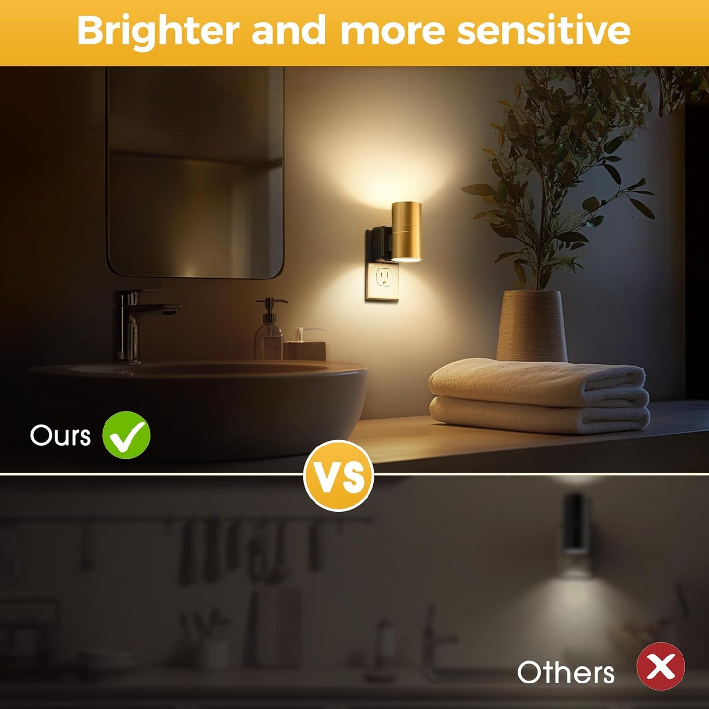L LOHAS LED Night Light,Dimmable Night Lights Plug into Wall, 2 Pack Acrylic Nightlight with 0-100 LM Adjustable Brightness, 3000K Plug in Night Light with Dusk to Dawn Sensor, for Bathroom Hallway