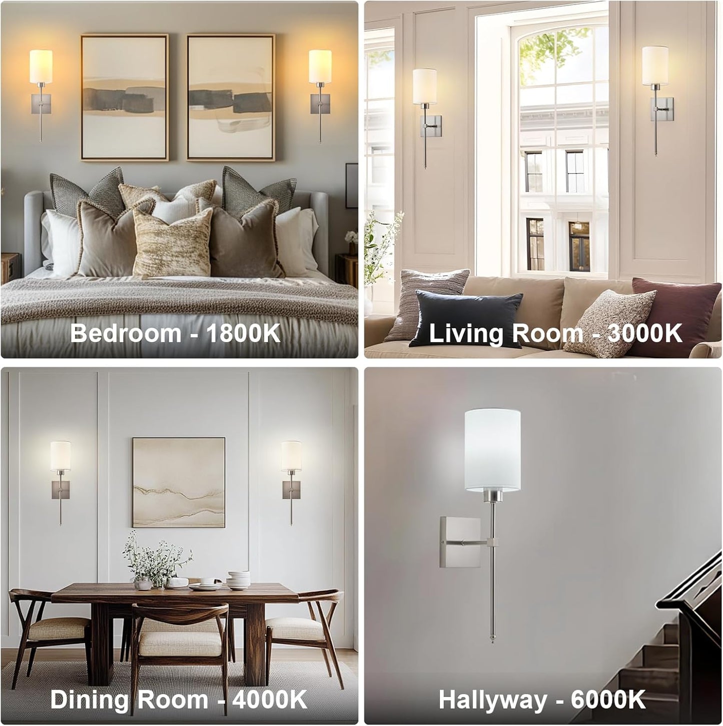 Battery Operated Wall Sconces Set of Two,Wireless Rechargeable Wall Light With Remote Control, Dimmable, Amber Light/Warm White/Natural White/Daylight/RGB, Timer,for Living Room,Bedroom,Entryway,Gold