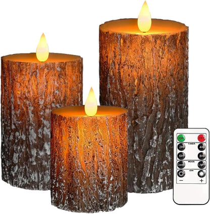 Flameless Candles Lights, Set of 3 Flickering LED Candles with Remote & Timer, Dimmable Electric Pillar Candles Battery Operated, Green Candles for Home St. Patrick’s Day Christmas Decor (Green)