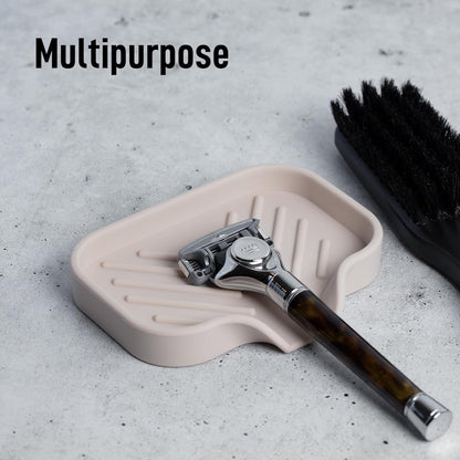 Zulay Kitchen (9x3.5in) Sponge Holder for Kitchen Sink - Flexible Heavy-Duty Multipurpose Sink Caddy - Counter Organizer for Kitchen, Bathroom, Makeup, Trinkets & More! (Grey)