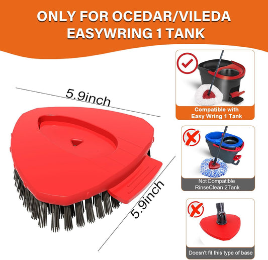 Fatmass 2 Pack Upgraded Spin Mop Replace Scrub Mop Brush Compatible with O Cedar 2 Tank RinseClean, Great for Kitchen, Deck, Bathroom and Shower Floor Scrubber