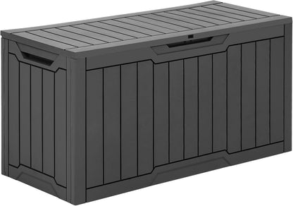 YITAHOME 31 Gallon Outdoor Storage Box | Resin Deck Box and Waterproof Package Delivery Box for Gardening Tools, Pool Supplies, Patio Furniture, Lockable, Taupe