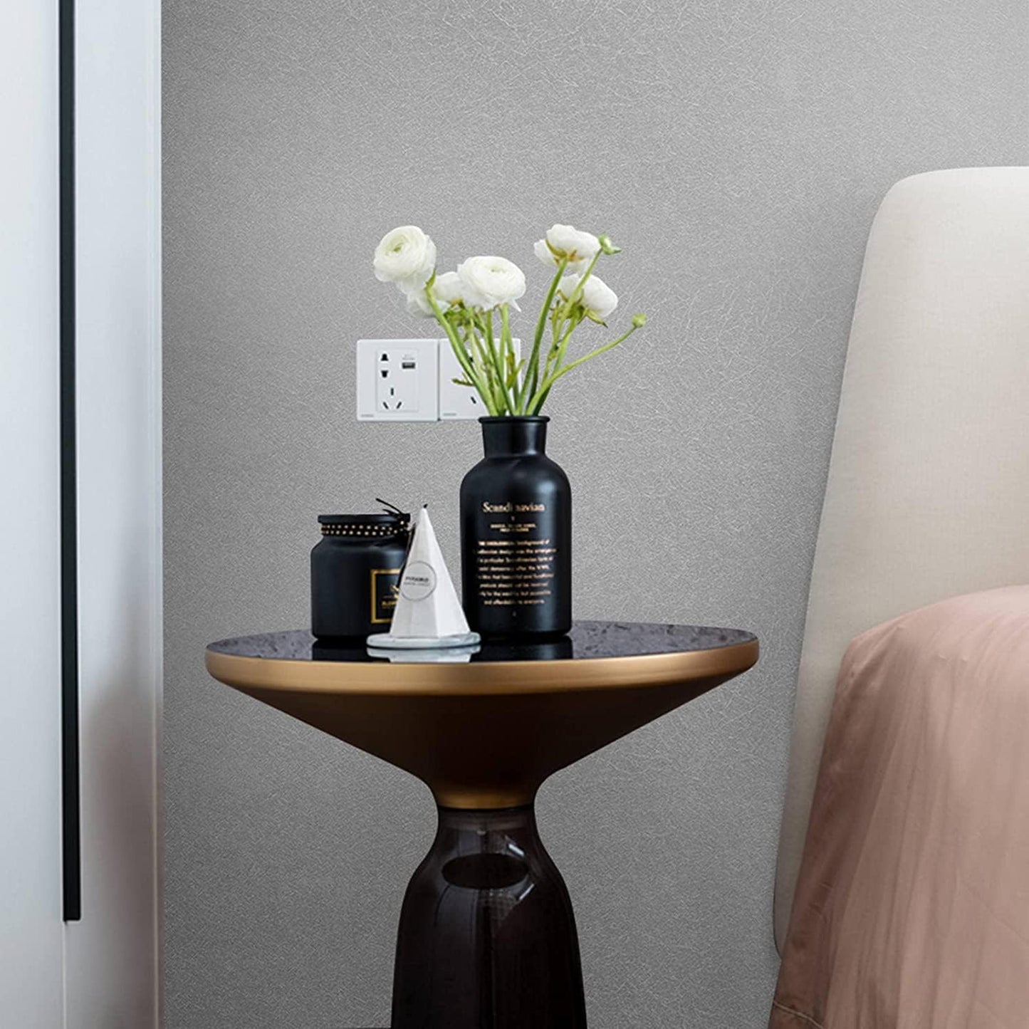 15.7" X 118" Black Silk Wallpaper Embossed Self Adhesive Peel and Stick Wallpaper Contact Paper Removable Waterproof Kitchen Vinyl Wrap Cabinet Furniture Textured Renter Friendly Wall Gift Paper