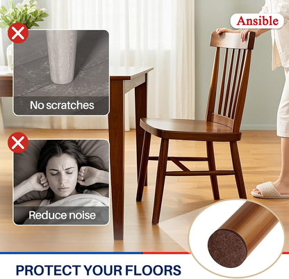 Ansible 60 PCS Felt Furniture Pads 1", Felt Pads for Chair Leg Floor Protectors for Hardwood Floors Round (Beige)