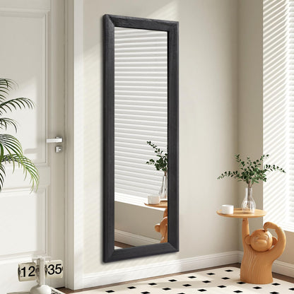AAZZKANG Full Length Mirror Rectangle Wood Framed Large Wall Mirrors Black | 47"x16" Bedroom Living Room Bathroom Dressing Room Entryway Hanging Mirror