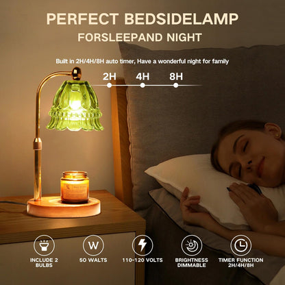 Fragrance Candle Warmer Lamp with 2 Bulbs Electric Candle Warmer with Timer & Dimmer for Home Decor