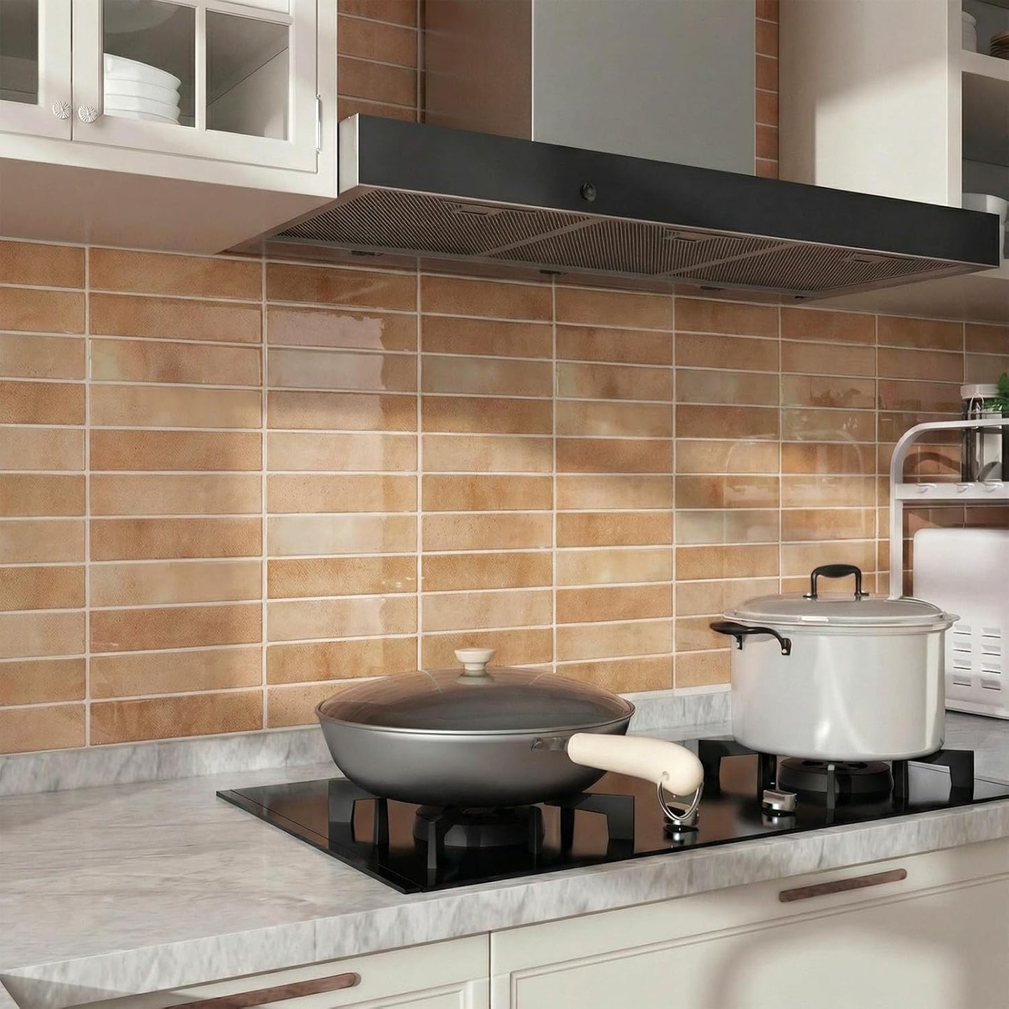 Peel and Stick Backsplash Tiles – Easy DIY Self-Adhesive Subway Wall Tiles, 10 Pack for Kitchen & Bathroom, 11.42'' x 9'' (White Grey)