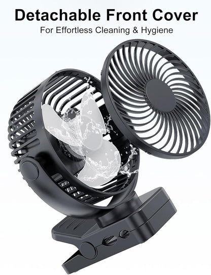 Magnetic Cruise Ship Approved Fan, 12000mAh Battery Operated Clip on Fan with 3 Speeds, LED Lantern, Timer, Magnetically Sticks on Cabin Ceilings and Walls, Cruise Essentials 2026