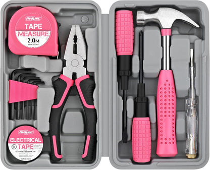 Hi-Spec Tool Kit Yellow 20pc. Small Tool Kit for Home DIY & Office Repairs. Compact and Lightweight Essential Tools in a Portable Book-Sized case.