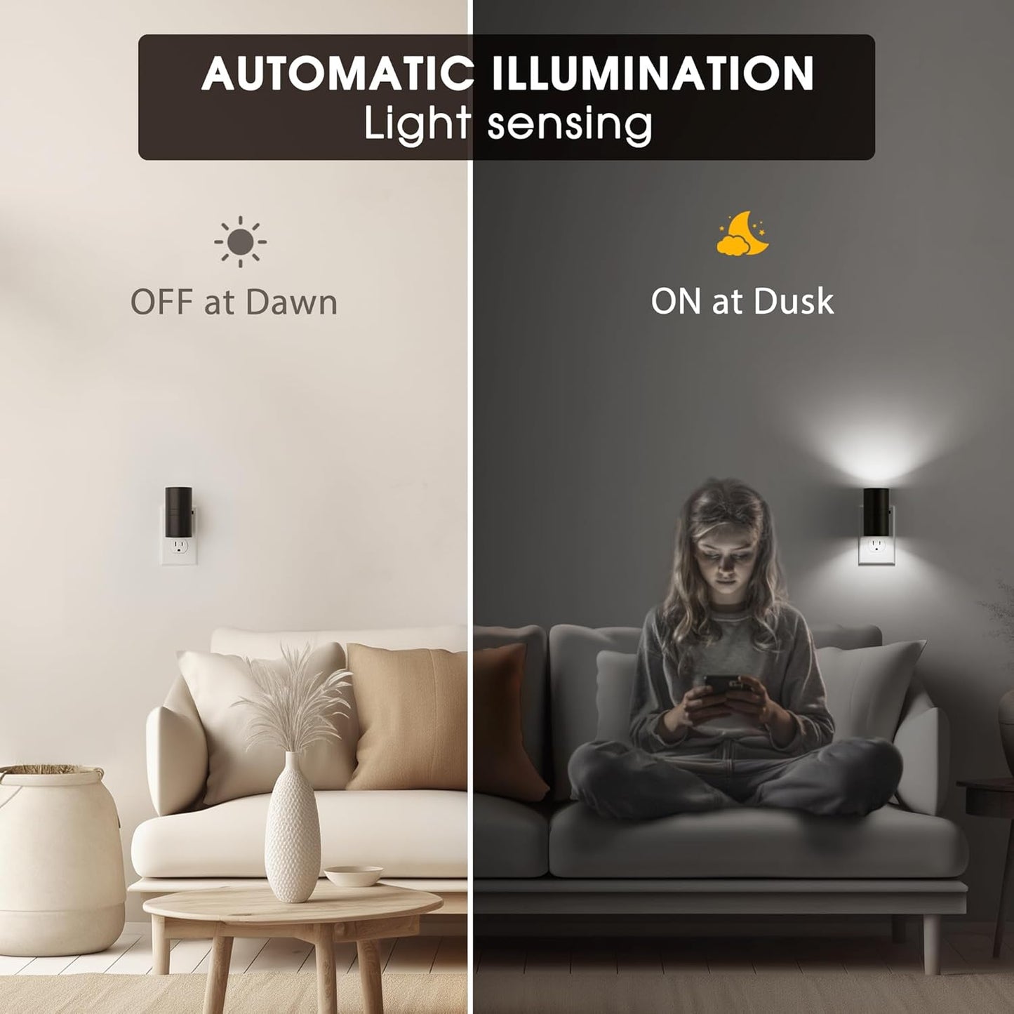 Briignite Motion Sensor Night Light,2 Pack Motion Activated Plug in Night Lights, 0-100LM Dimmable Soft White 3000K, Motion Sensor Light Indoor for Bathroom Hallway Bedroom Stairway Kid Elderly Pet