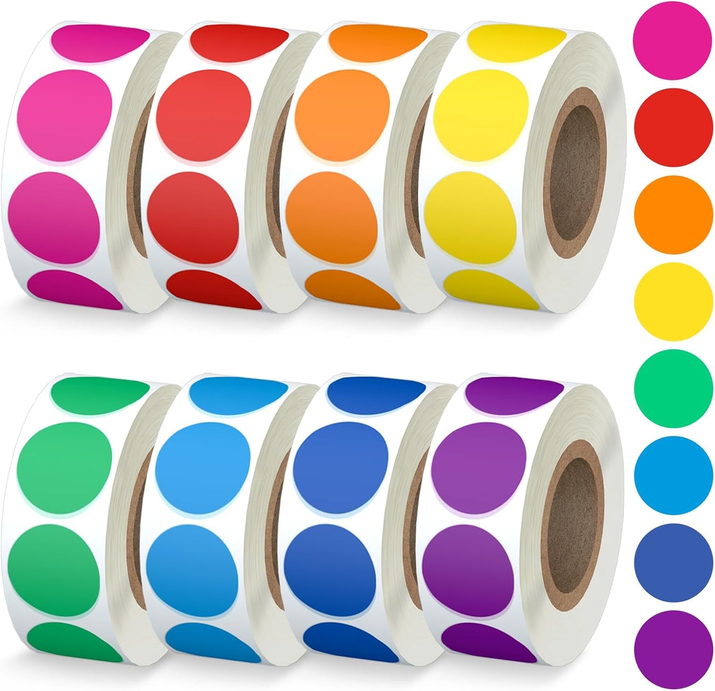 Misofuki 16 Rolls 960 Pcs 1"x4.5" Color Coded Moving Labels Stickers for Boxes with 4 Bedroom Labels - Can Stick on Furniture Directly, NOT Recommended for Rough Surfaces, Such as Carton