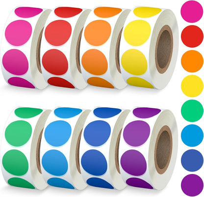 Misofuki 16 Rolls 960 Pcs 1"x4.5" Color Coded Moving Labels Stickers for Boxes with 4 Bedroom Labels - Can Stick on Furniture Directly, NOT Recommended for Rough Surfaces, Such as Carton