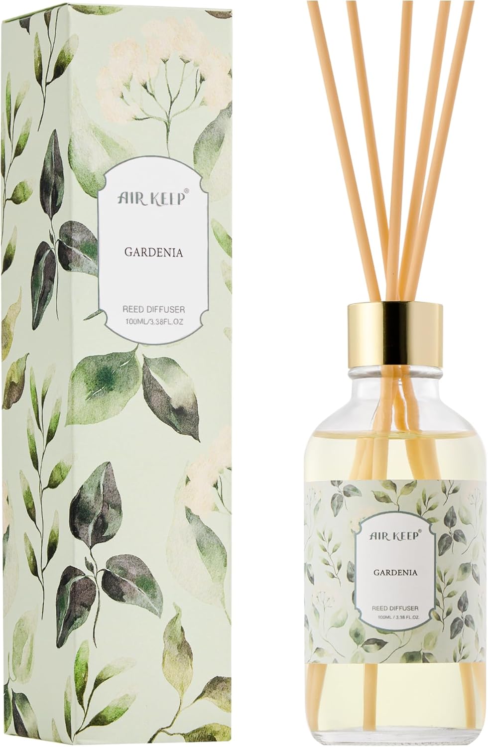 Airkeep Reed Diffuser Oil Set with Reed Sticks,Vanilla Aromatherapy Oil Scent Diffuser for Home Office Bathroom Decoration Perfume and Gifts 3.38 oz/100ml