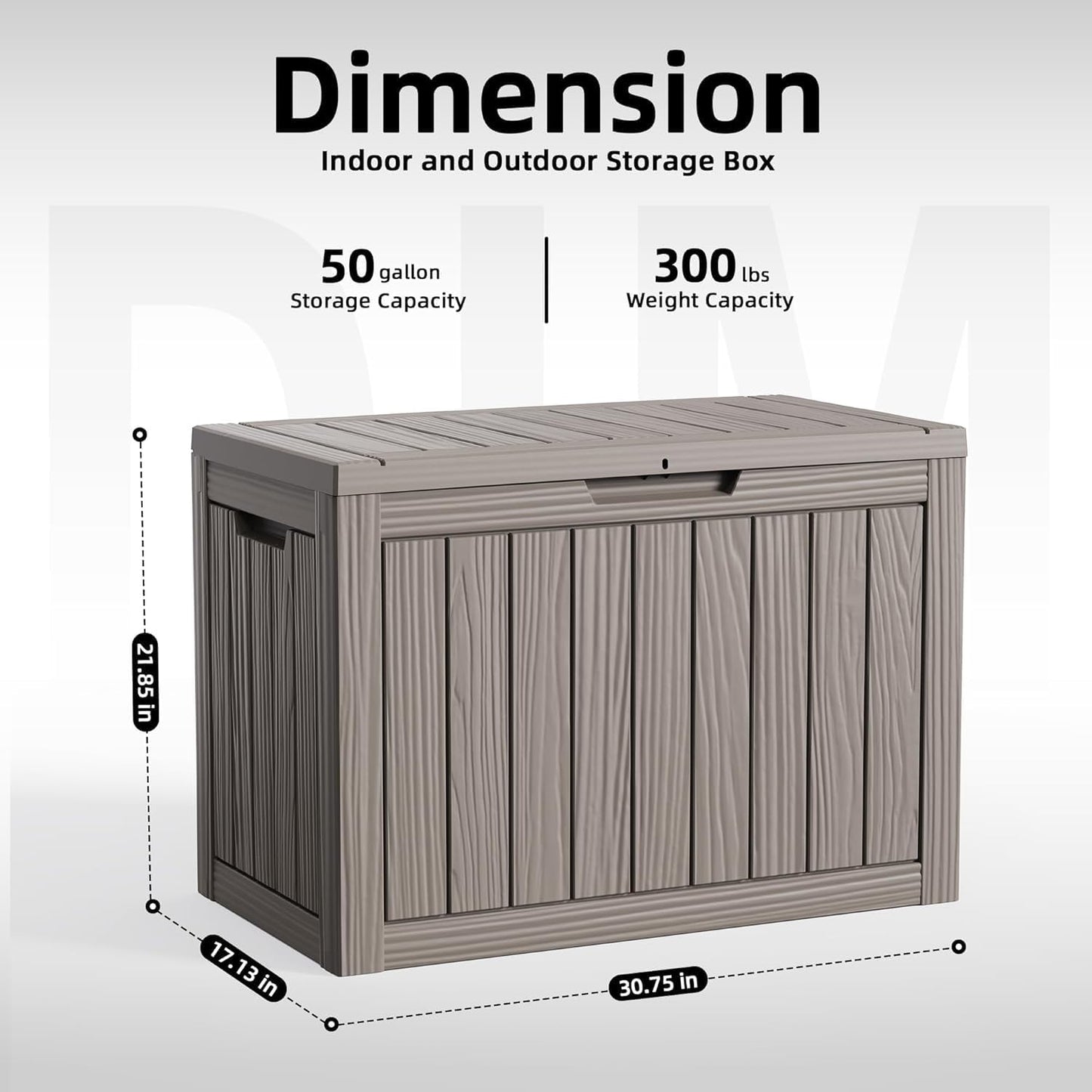EasyUp 35 Gallon Outdoor Storage Box, Outdoor Deck Boxes for Garden Tools Equipment,Cushions and Patio Storage,Lockable and Resin,Easy to Install(Black)
