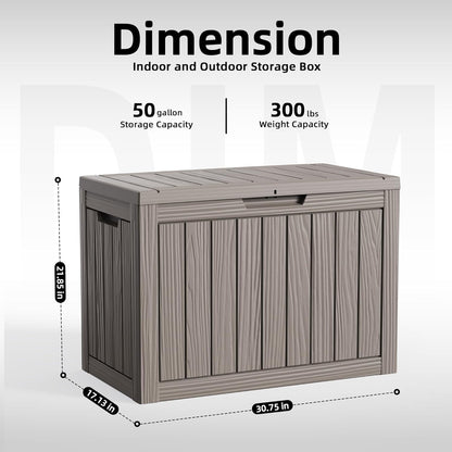 EasyUp 35 Gallon Outdoor Storage Box, Outdoor Deck Boxes for Garden Tools Equipment,Cushions and Patio Storage,Lockable and Resin,Easy to Install(Black)