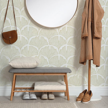 Tempaper x Novogratz Waverly Blue Feather Palm Removable Peel and Stick Wallpaper, 20.5 in X 16.5 ft, Made in The USA