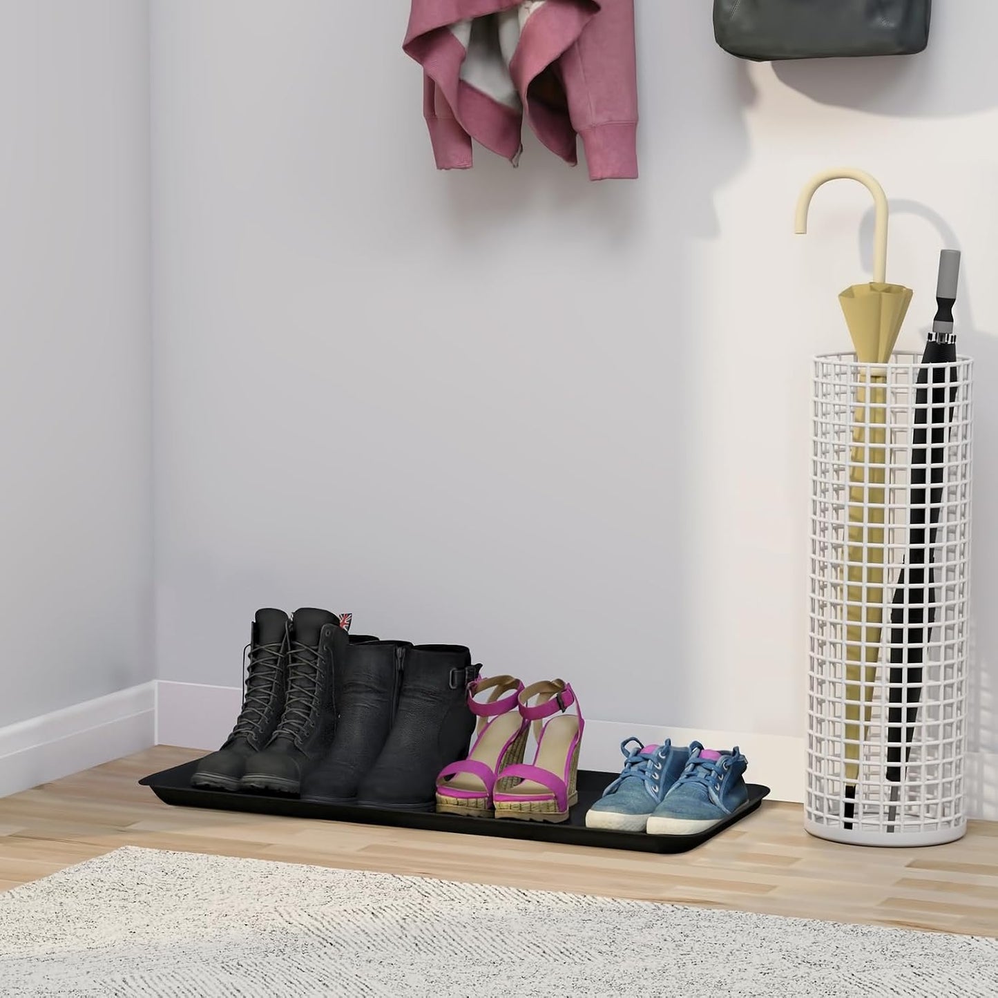 Matace 1 Pack Rubber Small Boot Tray for Entryway,Boot Mat,Shoe Tray,Shoe Mat for Indoor and Outdoor Use, 27.95"x 15.74" (Pack of 1)