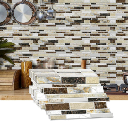36 Sheets of Self Adhesive Marble Tile Wall Tiles Vinyl Sticker | 9.68 x 4.72in Water Resistant, Easy to Stick and Peel off, Suitable for DIY Decoration on Ceilings and Walls (Black)