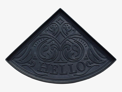 A1HC Heavy Duty Flexible and Durable 100% Rubber Hello Triangle Boot Trays Multi-Purpose for Shoes, Pets, Garden - Mudroom, Entryway, Garage and Scraper Doormat 21.6" X 21.6"